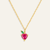 Strawberry Heart Pendant Necklace