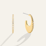 Oval Edge Hoop Earrings