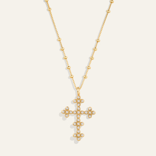 Golden Cross Pendant Necklace