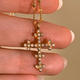 Golden Cross Pendant Necklace