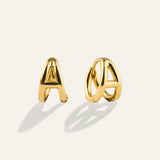 Initial Letter Hoop Earrings