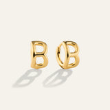 Initial Letter Hoop Earrings