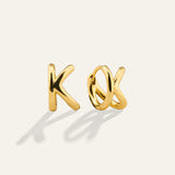 Initial Letter Hoop Earrings