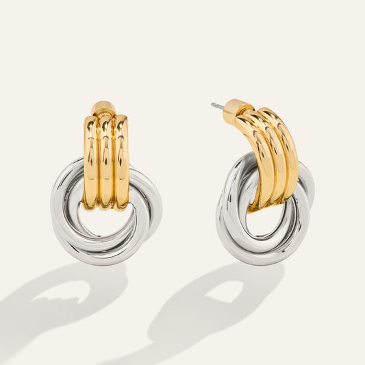 Two Toned Knot Earrings