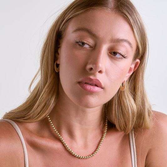 Oval Edge Hoop Earrings