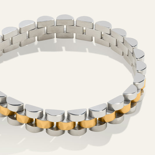 Two Toned Chain Watch Bracelet