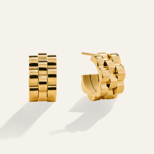 Watch Link Hoop Earrings