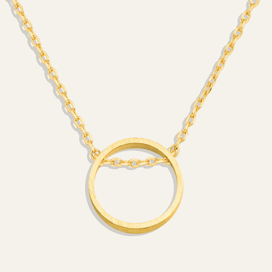 Circle Cut Pendant Necklace