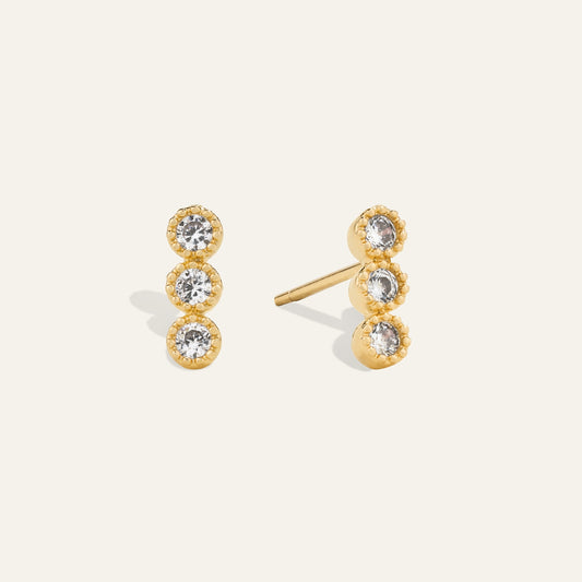 Triple Stud Bar Earrings