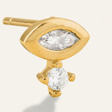 Double-Stone Drop Stud Earrings