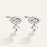 Double-Stone Drop Stud Earrings