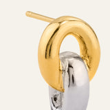 Two-Toned Hoop Stud Earrings