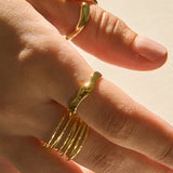 Classic Wavy Metallic Ring