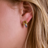 Two-Toned Hoop Stud Earrings