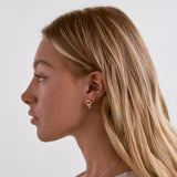 Two-Toned Hoop Stud Earrings