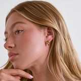 Two-Toned Hoop Stud Earrings