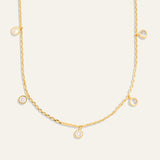 Rhinestone Drop Station Necklace