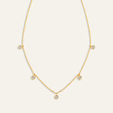 Rhinestone Drop Station Necklace