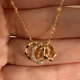 Trio Pavé Charm Chain Necklace