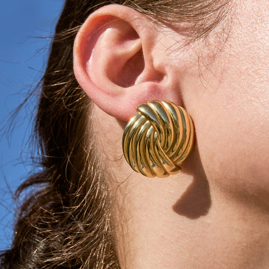 Round Chunky Knot Earrings