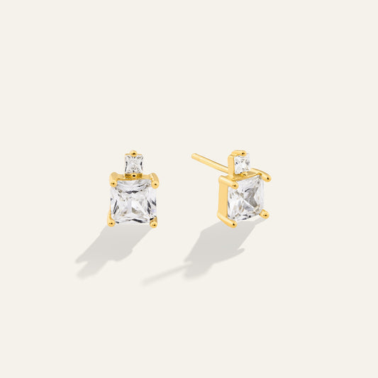 Double Square Stud Earrings