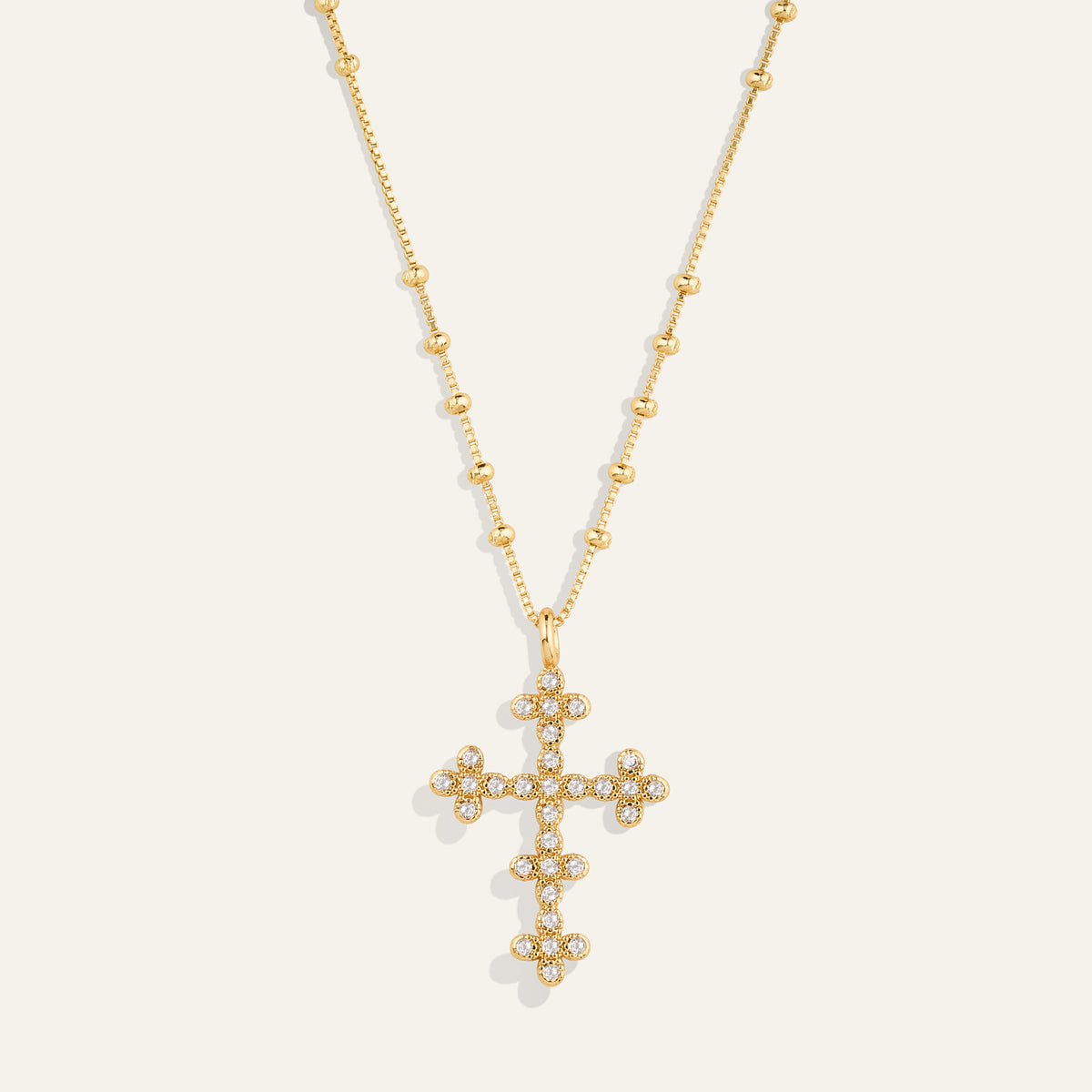 Golden Cross Pendant Necklace