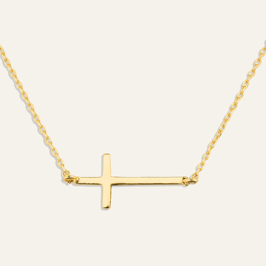 Stella Side Cross Necklace