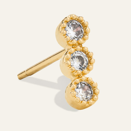 Triple Stud Bar Earrings