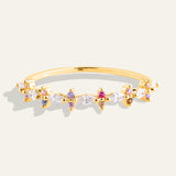 Rhinestone Studded Floral Ring