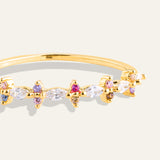 Rhinestone Studded Floral Ring