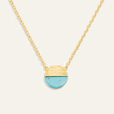 Half Stone Pendant Necklace