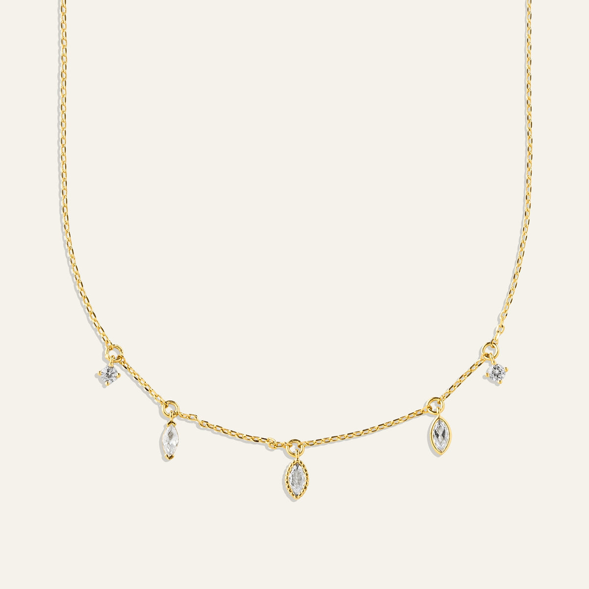 Stone Station Charm Necklace