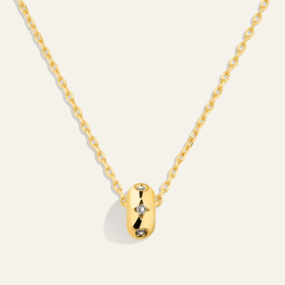Mini Oval Pendant Necklace